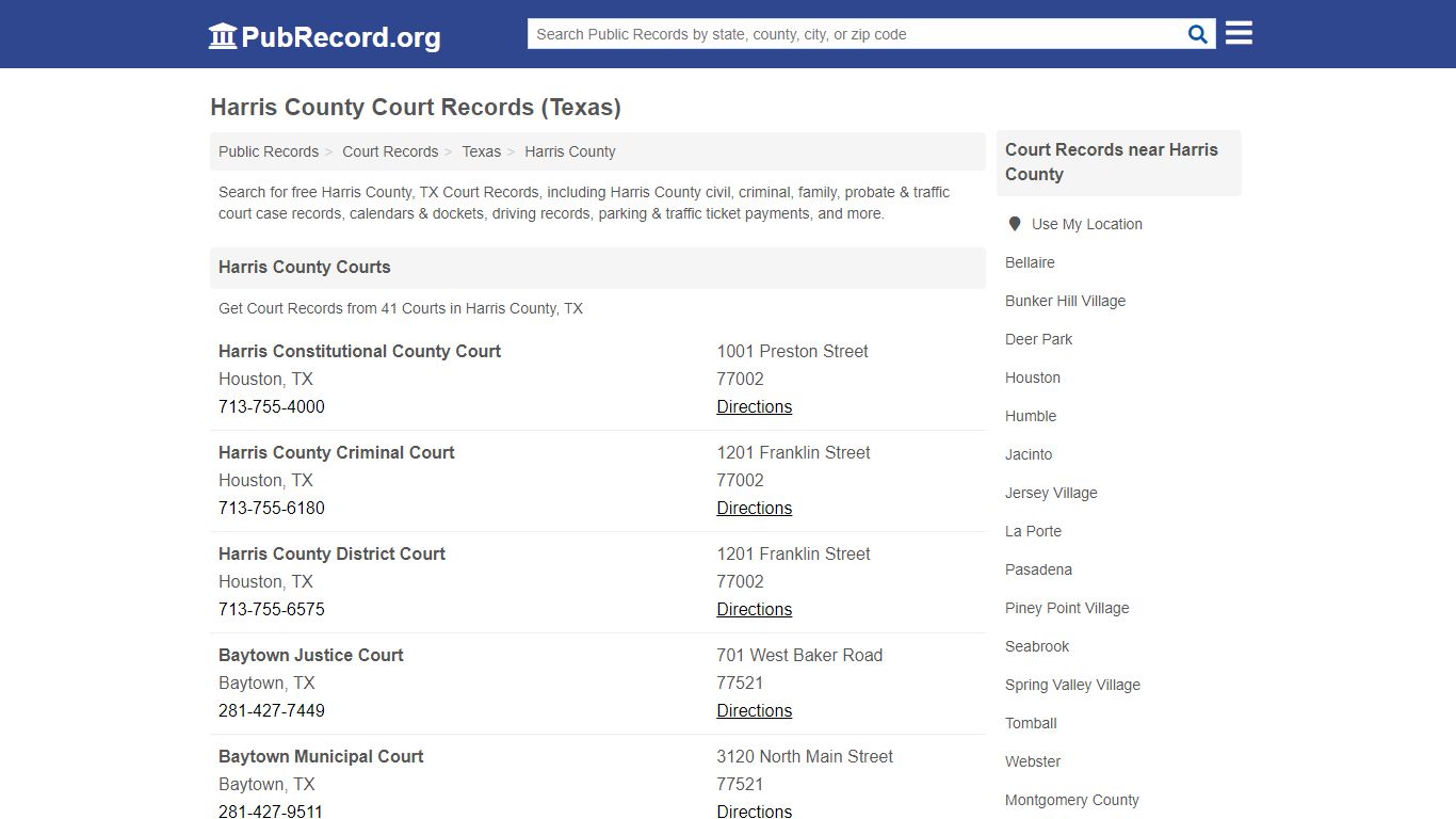 Free Harris County Court Records (Texas Court Records) - PubRecord.org